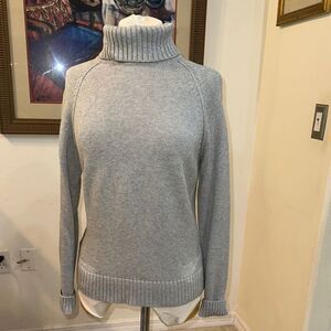 Pria Gray Cotton Turtleneck Sweater Size Medium